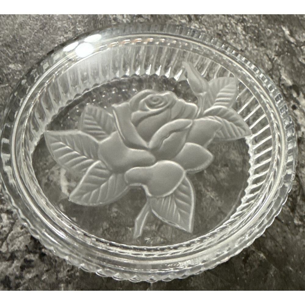 Vintage Teleflora Crystal Trinket/Jewelry Dish - Elegant Design 4.5" x 4"